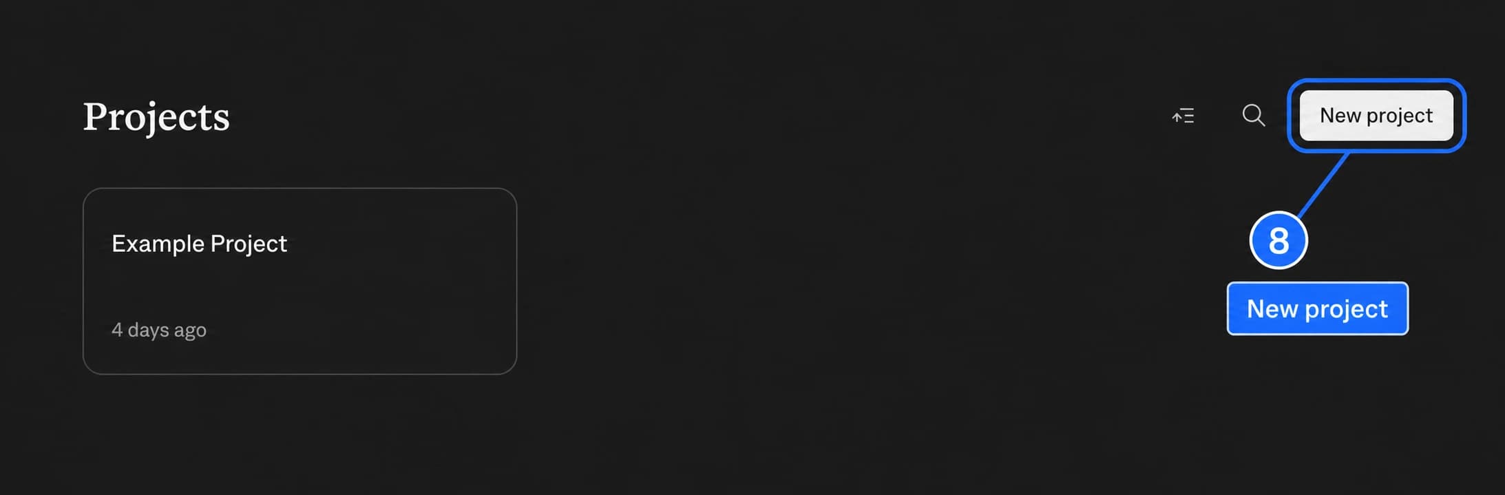 An image-generated Claude Cowork Projects page with the New project button highlighted.