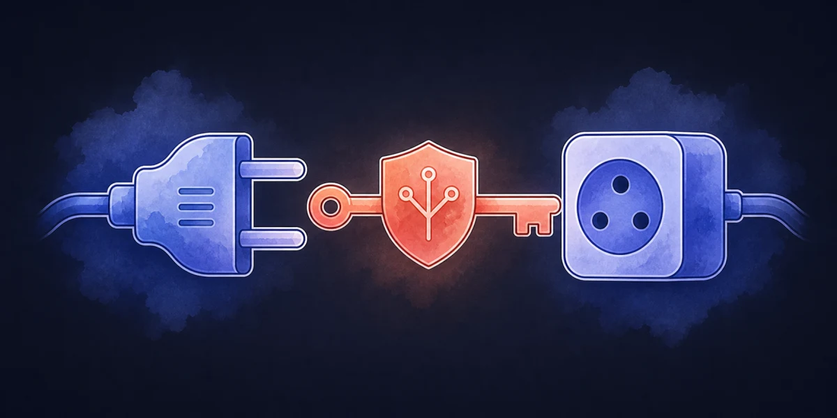 A credential, API bridge, permission check, and cloud service connection