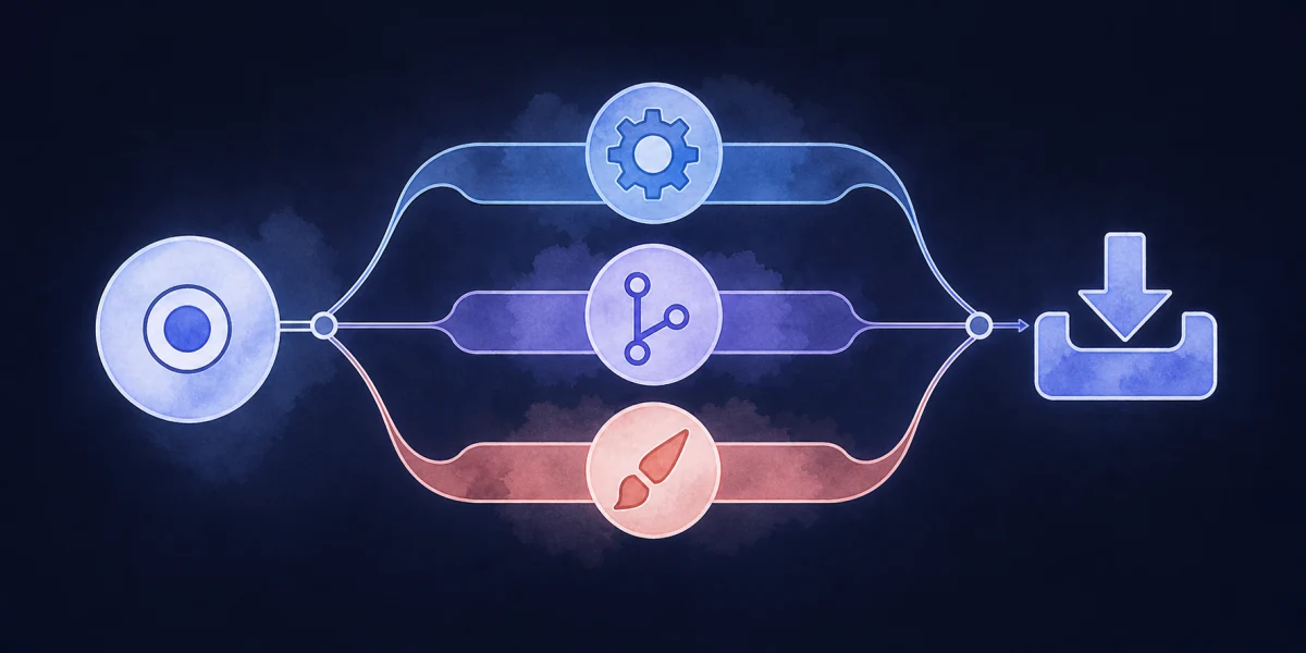 One lead task split across bounded agent jobs and recombined into one result
