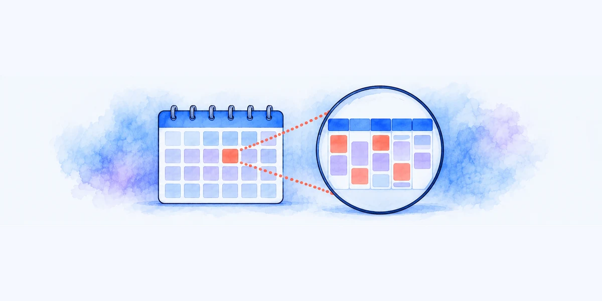 An annual calendar expands into a detailed near-term campaign plan.